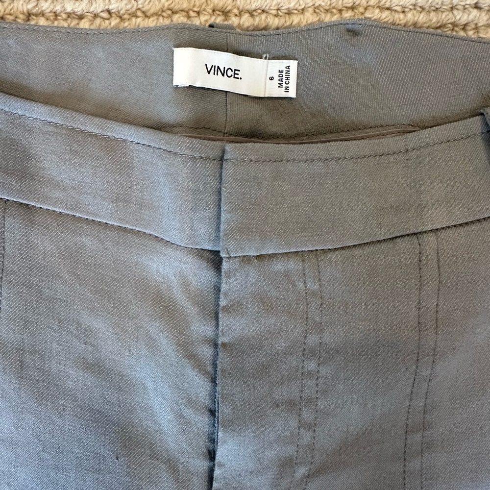 Vince Grey Linen Cargo Pants - Picture 3 of 5